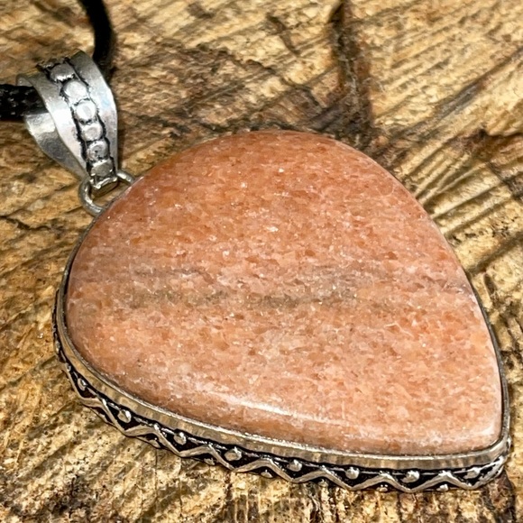 Beautiful Peach Moonstone Pendant 2” - Picture 10 of 13